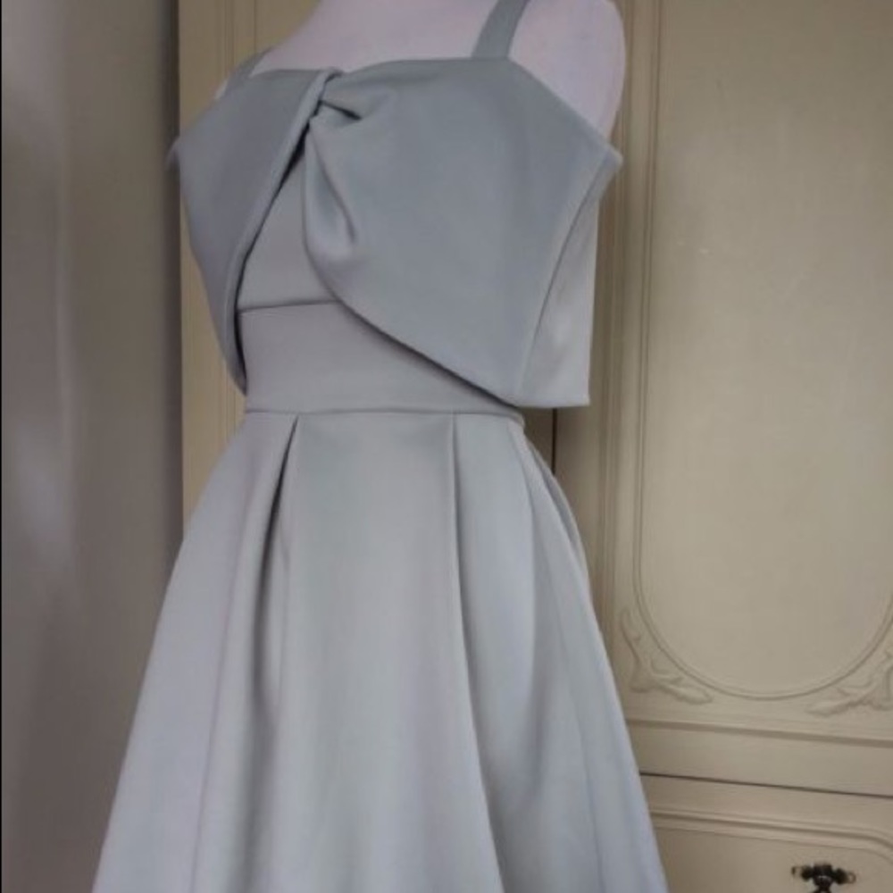 ASOS mint green off shoulder Bardot skater dress